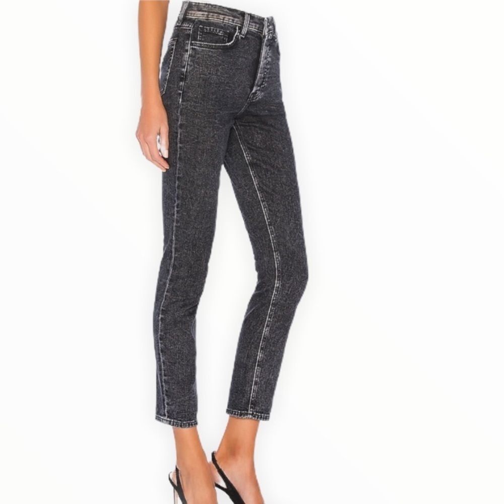 NWT! GRLFRND Denim Karolina Touch Me Button Fly Acid Wash Straight Leg Jeans